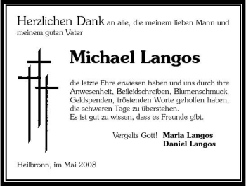 Traueranzeige von Michael Langos 