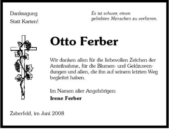 Traueranzeige von Otto Ferber 