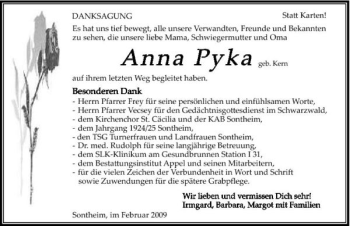 Traueranzeige von Anna Pyka 