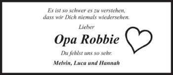 Traueranzeige von Robert Tall 