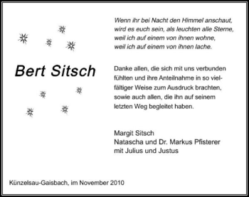 Traueranzeige von Adalbert Sitsch 