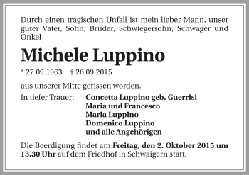 Traueranzeige von Michele Luppino 