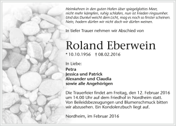 Traueranzeige von Roland Eberwein 