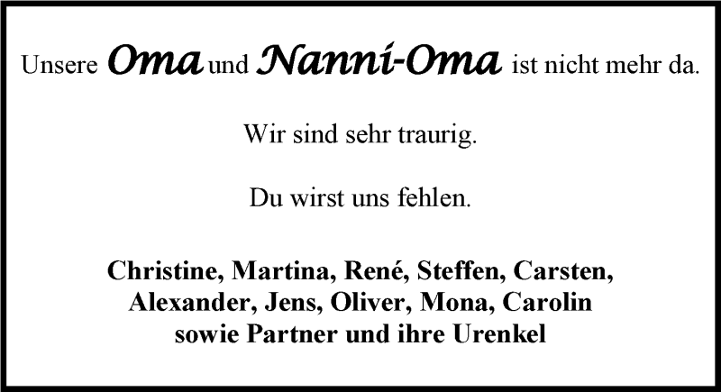  Traueranzeige für Anna Wagner vom 04.02.2015 aus 