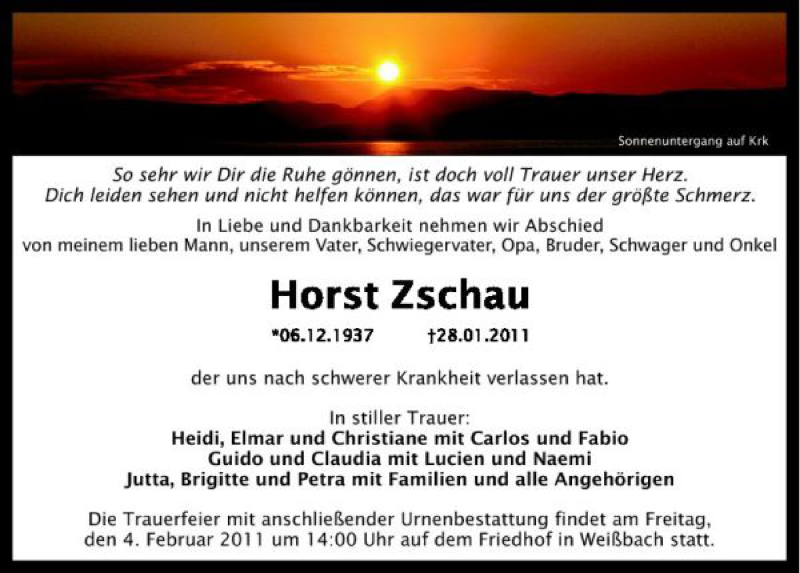  Traueranzeige für SoistunserHerzundfür der vom 02.02.2011 aus 