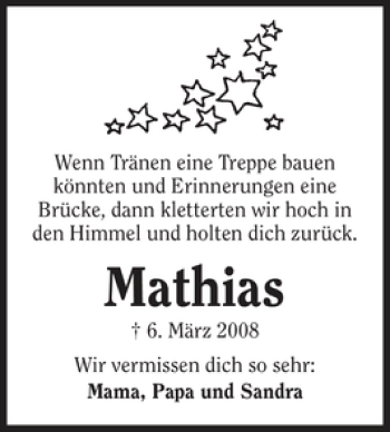 Traueranzeige von Mathias Grünwald 