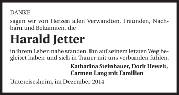 Traueranzeige von Harald Jetter 
