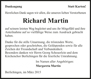 Traueranzeige von Richard Martin 