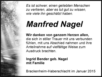 Traueranzeige von Manfred Nagel 
