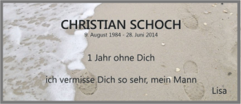 Traueranzeige von Christian Schoch 