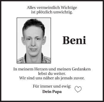 Traueranzeige von Beni  