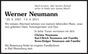 Traueranzeige von Werner Neumann 
