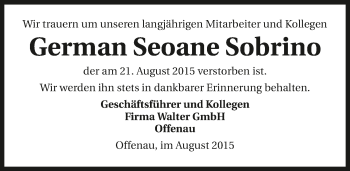 Traueranzeige von German Seoane Sobrino 