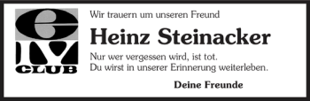 Traueranzeige von Heinz Steinacker 