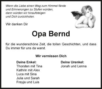 Traueranzeige von Bernd Pfeiffer 