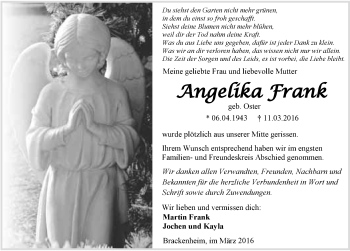 Traueranzeige von Angelika Frank 