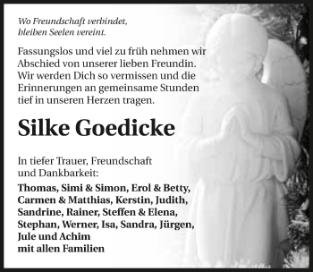 Traueranzeige von Silke Goedicke 