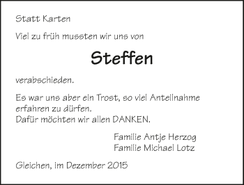 Traueranzeige von Steffen  