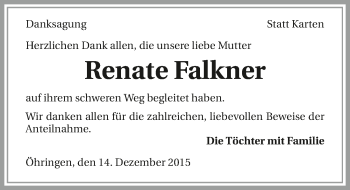 Traueranzeige von Renate Falkner 