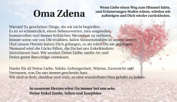 Traueranzeige von Zdena Wild 