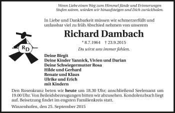 Traueranzeige von Richard Dambach 