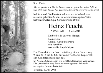 Traueranzeige von Heinz Feucht 