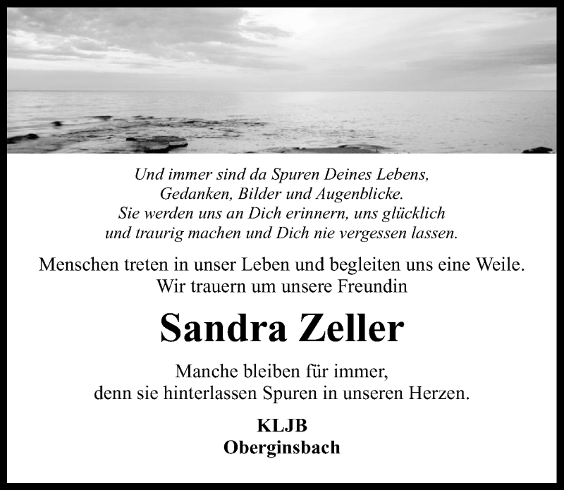  Traueranzeige für Sandra Zeller vom 25.02.2015 aus 