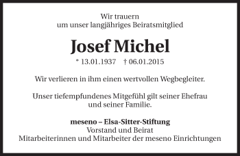 Traueranzeige von Josef Michel 