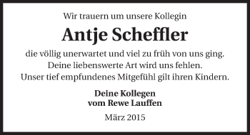 Traueranzeige von Antje Scheffler 