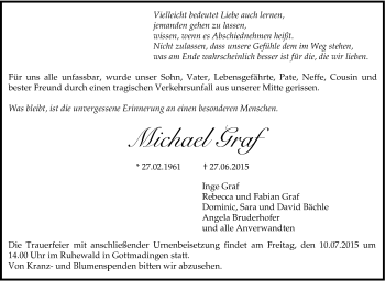 Traueranzeige von Michael Graf 