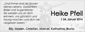 Traueranzeige von Heike Pfeil 