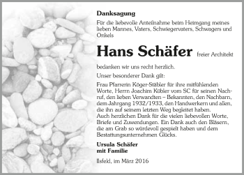 Traueranzeige von Hans Schäfer 