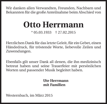 Traueranzeige von Otto Herrmann 