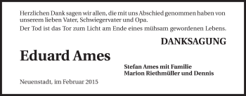 Traueranzeige von Eduard Ames 