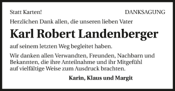 Traueranzeige von Karl Robert Landenberger 
