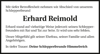 Traueranzeige von Erhard Reimold 