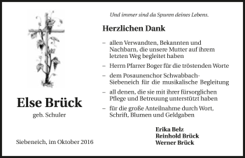 Traueranzeige von Else Brück 