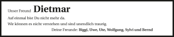 Traueranzeige von Dietmar  
