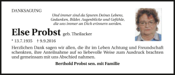 Traueranzeige von Else Probst 