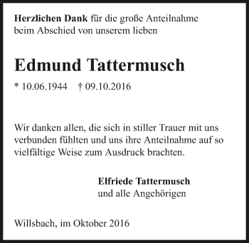 Traueranzeige von Edmund Tattermusch 