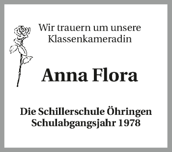 Traueranzeige von Anna Flora  