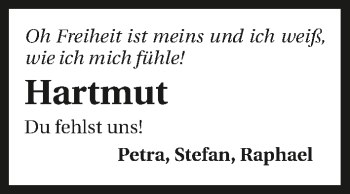 Traueranzeige von Hartmut Weinert 