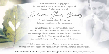 Traueranzeige von Sandra Bartocha 