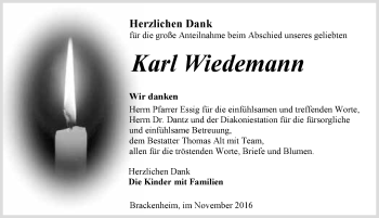 Traueranzeige von Karl Wiedemann 