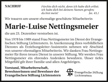 Traueranzeige von Marie-Luise Nettingsmeier 