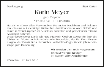 Traueranzeige von Karin Meyer 