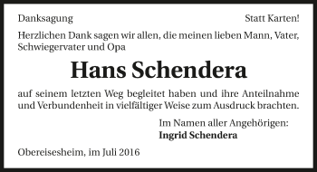 Traueranzeige von Ralf Schendera 