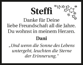 Traueranzeige von Stefanie Bohatsch 