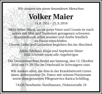 Traueranzeige von Volker Knapp 