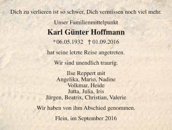 Traueranzeige von Karl Günter Hoffmann 